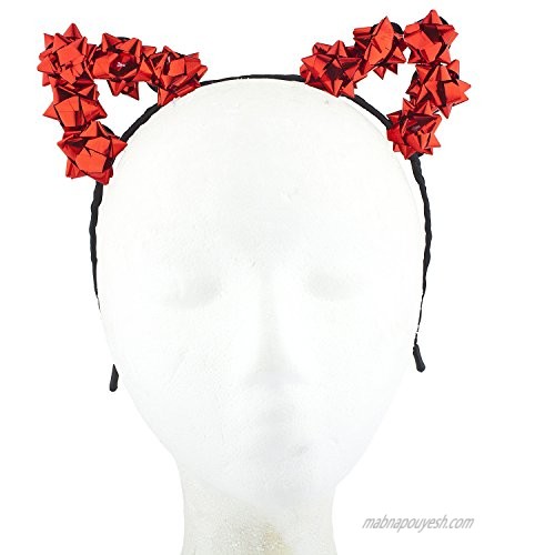 Lux Accessories Red Christmas Holiday Accessories Gift Bow Cat Ear Headband