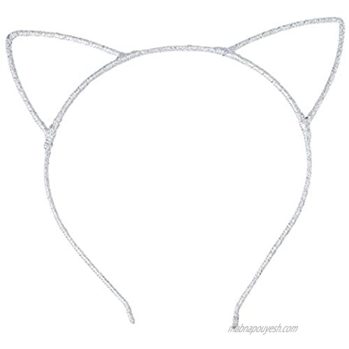 Lux Accessories Red Silver Green Wire Cat Ears Set (3pc) Girls Christmas Fashion Headbands