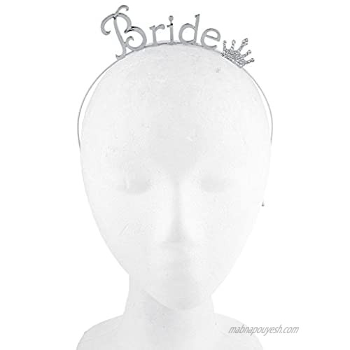 Lux Accessories Silver Tone Rhinestone Crown Bride Bridal Bachelorette Headband