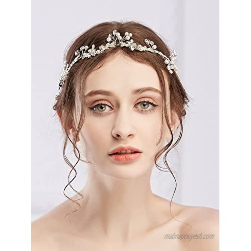 Missgace Bridal Crystal Vintage Headband Wedding Rhinestones Headband Women Beach Wedding Hair Accessories for Women