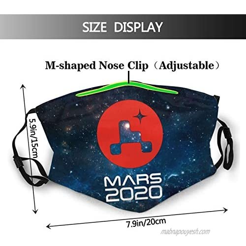 NASA Mars 2020 Perseverance Rover Reusable Face Ma-sk Funny Balaclava Adjustable Face Cover Washable Mouth Shield Black