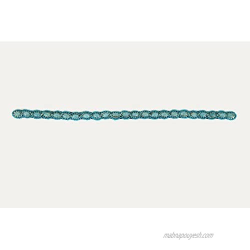 Pink Pewter Ginny No-Slip No-Tangle Beaded Headband Stretch Band Women Hair Jewelry One Size Fits All - Turquoise