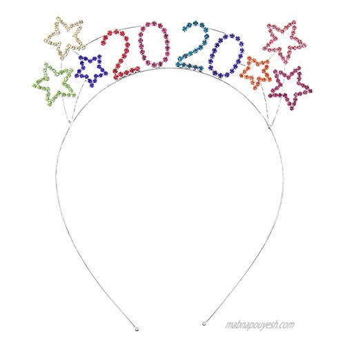 Rosemarie Collections Women's Sparkly Rhinestone Commemorative 2020 Election Year Celebratory Tiara Headband (2020 Stars Multi)