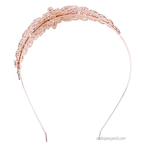 Rosemarie Collections Women's Stunning Flower Detail Crystal Rhinestone Statement Fashion Bridal Headband