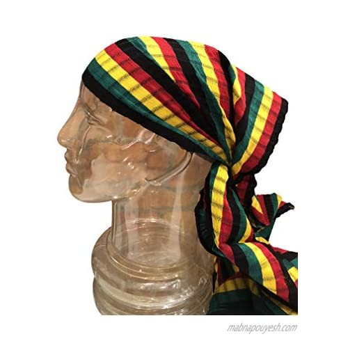Short Headwrap Scarf Hair Tie Turban Fabric Hand Woven Breathable Gauze Reggae