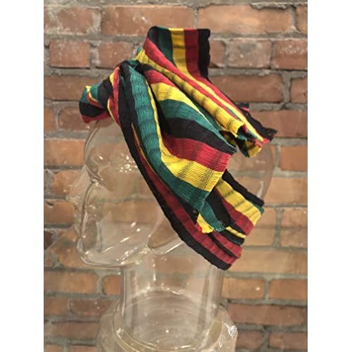 Short Headwrap Scarf Hair Tie Turban Fabric Hand Woven Breathable Gauze Reggae
