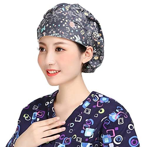 Unisex Scrub Caps Bouffant Hair Cover Beauty Worker Personal Care Hat Solid Color
