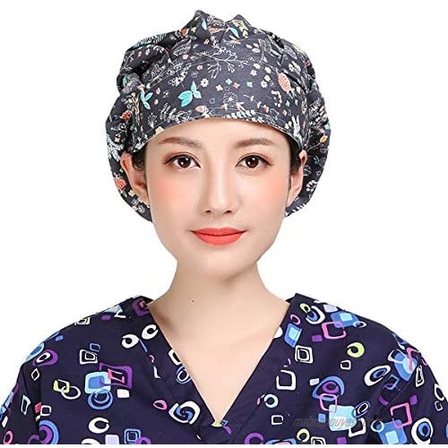 Unisex Scrub Caps Bouffant Hair Cover Beauty Worker Personal Care Hat Solid Color