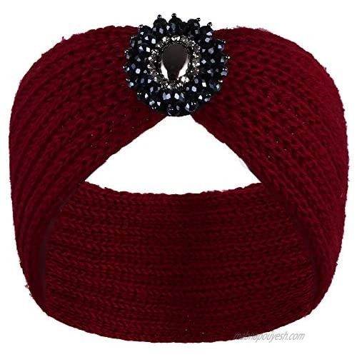 VIJIV Extra Wide Knit Turban Headbands Head Wraps Scarf for Womens Girls  Ladies Stylish Headwear Flapper Cap Hat Headcover