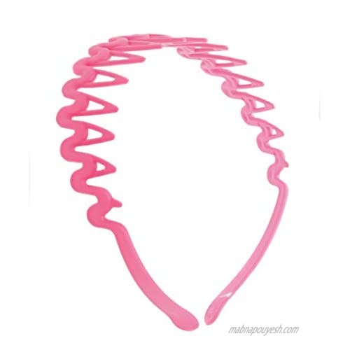 Violet & Virtue Women's Zig Zag Rake Headband (Matte Pink)