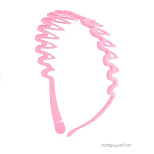 Violet & Virtue Women's Zig Zag Rake Headband (Matte Pink)
