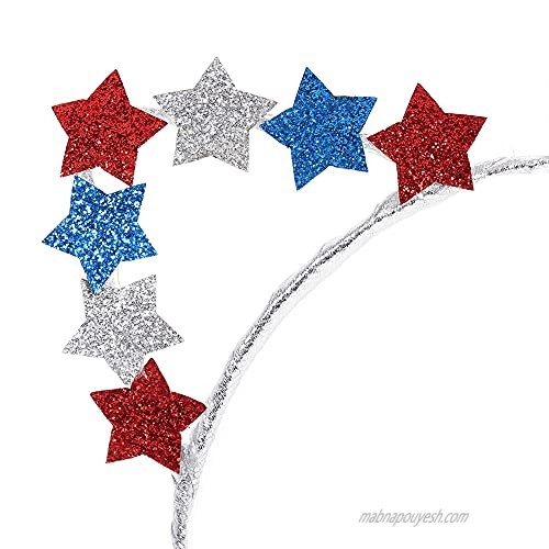 Vocoliday 2Pcs Patriotic Star Headband Stars July 4th Headband Stars Hair Hoop Stars Hair Accessory for Veteran's Day Independence Day Patriotic Party Accessories