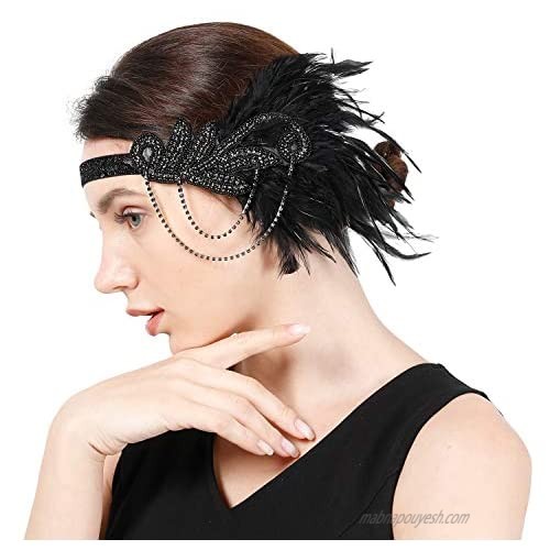 Ws&Wt 1920s Flapper Headband 20s Great Gatsby Party Women Headpiece