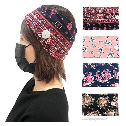 Zando Boho Wide Headbands for Women - Knotted Headbands Cute Hair Bandana Elastic Hair Wraps for Women