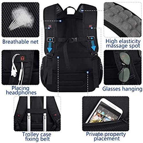 17.3 inch Laptop Backpack Anti-Theft Business Work Backpacks Bag with Usb Charging Port Water Resistant 15.6 Inch Computer Rucksack for Travel College School Men Women