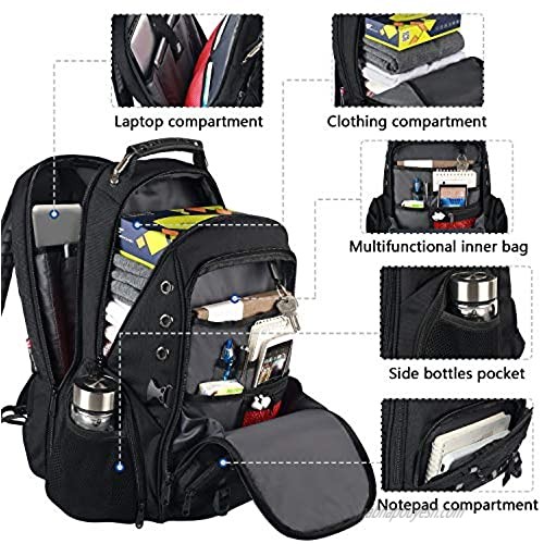 17.3 inch Laptop Backpack Anti-Theft Business Work Backpacks Bag with Usb Charging Port Water Resistant 15.6 Inch Computer Rucksack for Travel College School Men Women