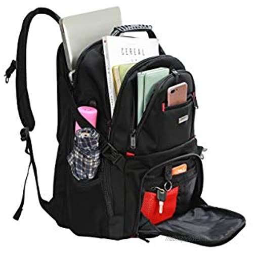50L Large Travel Laptop Backpack with USB Charging Port TSA Durable College School Computer Bookbag 19 inch Notebook