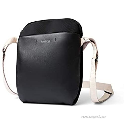 Bellroy City Pouch Premium (Leather Cross-Body Bag  e-Reader or Small Tablet  Wallet  Sunglasses  Phone) - Black Sand