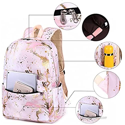 BLUBOON Teen Girls School Backpack Kids Bookbag Set with Lunch Box Pencil Case Travel Laptop Backpack Casual Daypacks (Pink)