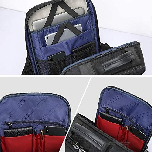 BOPAI 30L Travel Backpack for Men Business Laptop Backpack 15.6 inch Computer bagpack with USB Charging Water-Resistant Rucksack Black
