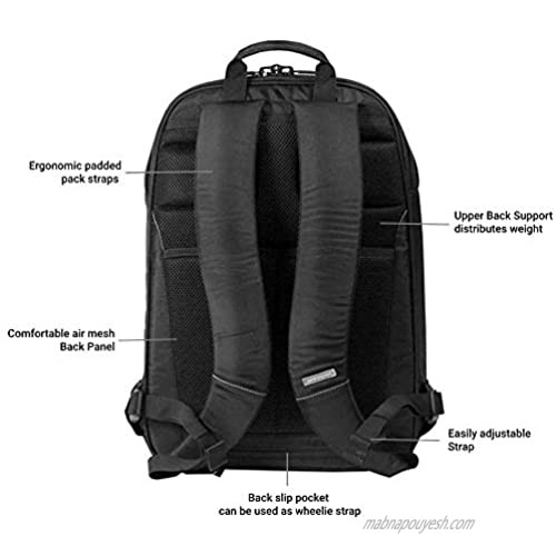Brenthaven Metrolite Travel Backpack Fits 15.6 Inch Chromebooks Laptops Tablets Plane Carry On Bag - Black Durable Rugged Protection from Impact and Compression