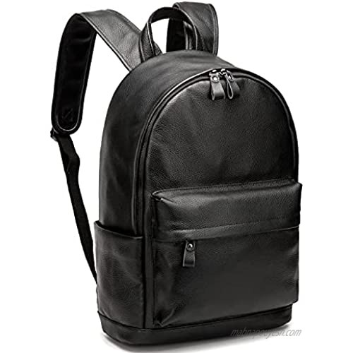 CPJ Genuine Leather Backpack Fits 15.6" Laptop Casual Daypack Schoolbag for Boys & Girls