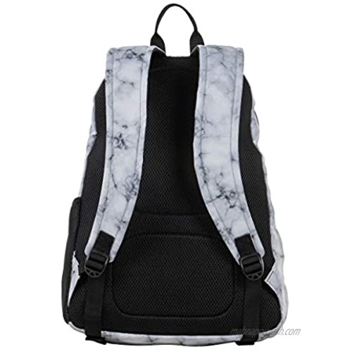 Kenneth Cole Reaction Printed Dual Compartment 16” Laptop & Tablet Backpack for School Travel & Work White Marble Laptop