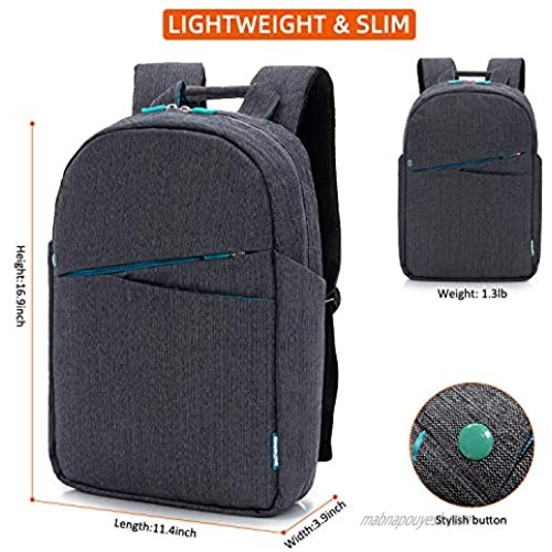 KINGSLONG Campus Backpack Women Men Lightweight Laptop Backpack 15.6 Inch Slim