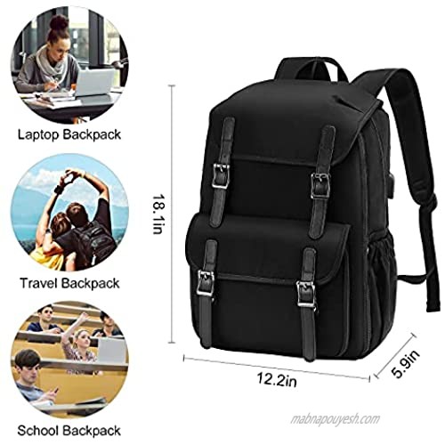 LOVEVOOK Laptop Backpack for Women/Men 15.6 Inch Computer Backpack Bag Vintage College School Casual Daypack