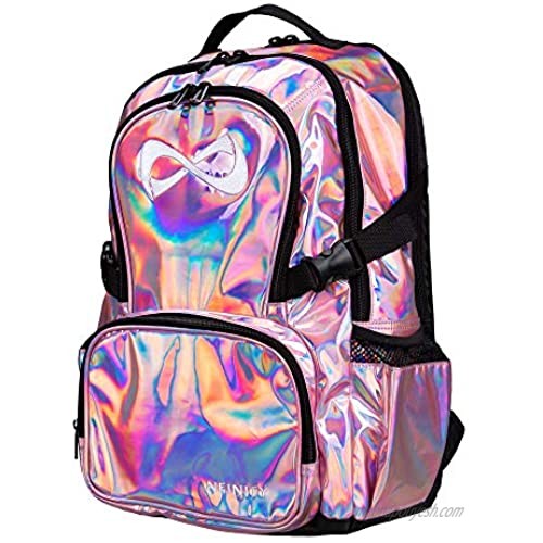 Nfinity Pink Disco White Logo Cheer Laptop Backpack