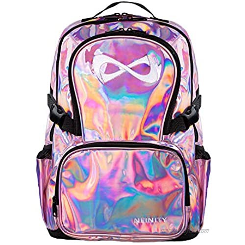 Nfinity Pink Disco White Logo Cheer Laptop Backpack