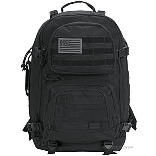 Rockland Military Tactical Laptop Backpack  Black  Large