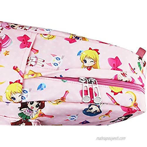 Roffatide Anime Sailor Moon Backpack Tsukino Usagi Luna Artemis All Over Print Girls School Bag Chibi Moon Laptop Backpack