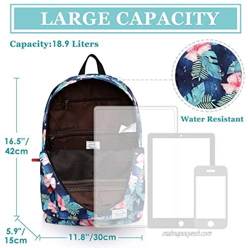 School Backpack for Girls VASCHY Water Resistant Durable Casual Schoolbag Bookbag for Middle School Students