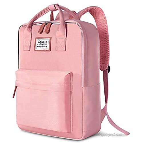 SOCKO Laptop Backpack for Women / Girls Stylish College Backpack School Bag Lightweight Bookbag Travel Work Carry On Backpack Casual Daypack Rucksack Computer Bag Fits up to 15.6 Inch Laptop  Pink