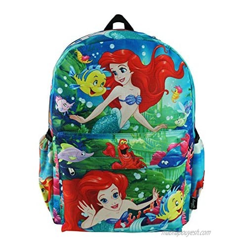 The Little Mermaid - Ariel Deluxe Oversize Print Large 16" Backpack with Laptop Compartment - A19608