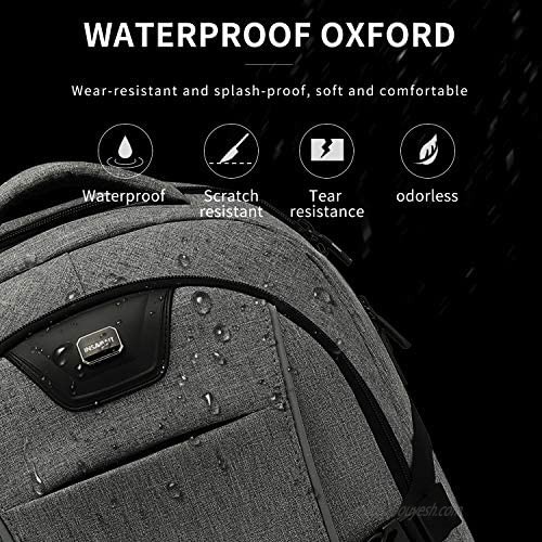 Travel Laptop Backpack 17 Inch Drop Protection Computer Backpacks Durable Hiking Work Business Daypack Water Resistant Schoolbag with USB Charging Port Gifts for Men Women Boys Girls(17 Inch Dark Grey)