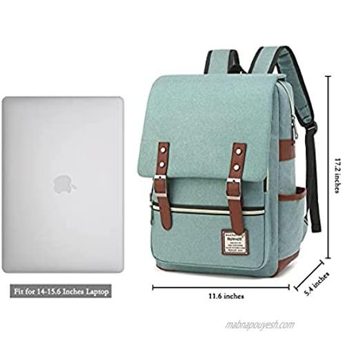 UGRACE Slim Business Laptop Backpack Elegant Casual Daypacks Outdoor Sports Rucksack School Shoulder Bag for Men Women Tear Resistant Unique Travelling Backpack Fits up to 15.6Inch Laptop in Green