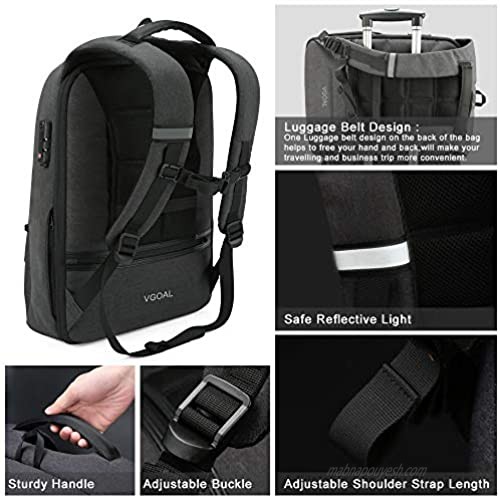 VGOAL Laptop Backpack 17.3 Inch Lightweight Traveling Bag with 2.0 USB Charging Port TSA Lock Anti Theft Business Laptop Rucksack Water Resistant for Women and Men