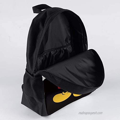 WOMFUI Black Mic-key Mouse Backpack 17 Inch Large Laptop Backpack Cute Bookbag for Men Women