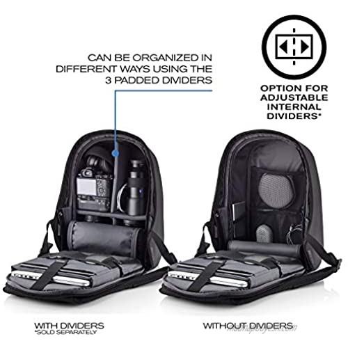 XD Design Bobby Hero XL 17 Anti-Theft Backpack Black USB (Unisex Bag)