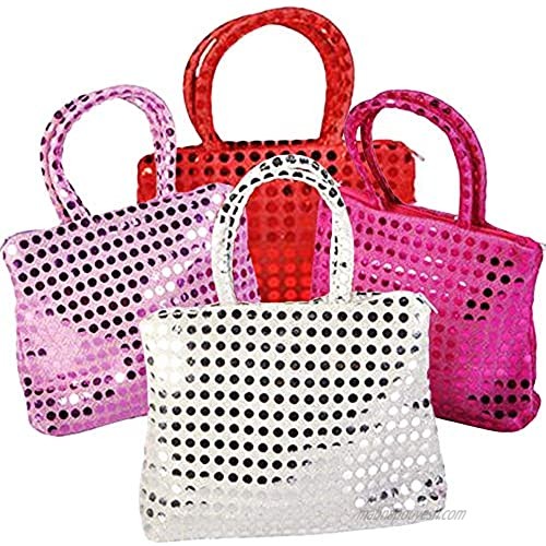 ArtCreativity Sequin Tote Bags for Kids  Set of 4  Cute Sequined Purses for Girls with Color Changing Sequins  Princess Party Favors  Fun Dress-Up Accessories for Girls  Pretty Assorted Colors
