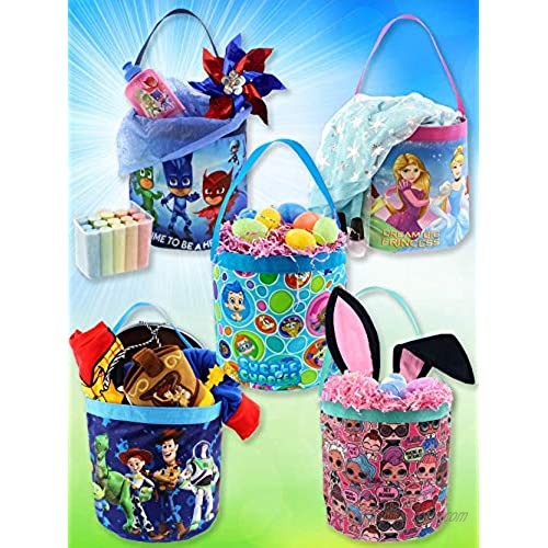 Bubble Guppies Boys Girls Collapsible Nylon Halloween Bucket Toy Storage Tote Bag (One Size Blue)
