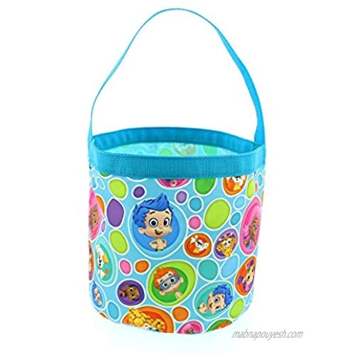 Bubble Guppies Boys Girls Collapsible Nylon Halloween Bucket Toy Storage Tote Bag (One Size  Blue)