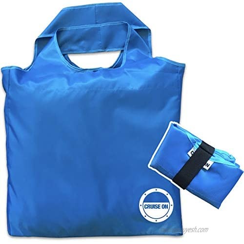 Collapsible Travel Tote Bag for Cruise  Beach  Shopping & Travel - Foldable & Packable into Small Pouch - Large  Lightweight  Waterproof Nylon Totes