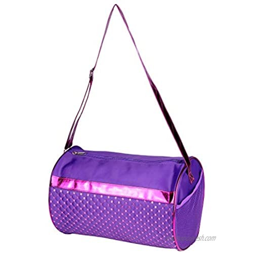 Kids Small Dance Duffel Bag for Girls Crossbody Purple Sequin Gymnastics Shoulder Bag