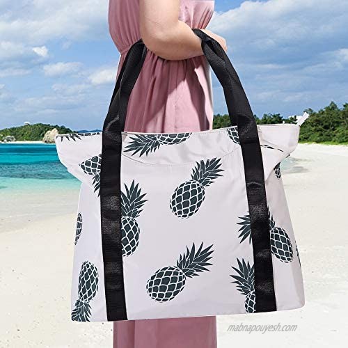 Large Tote Bag with Pockets Original Floral Waterproof Shoulder Bag for Gym Beach Travel Daily Bag Teacher Bag