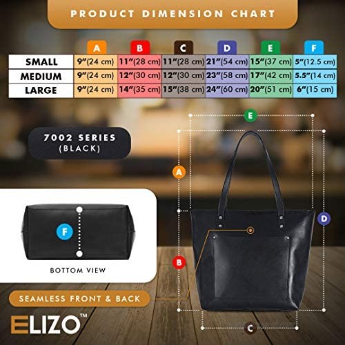 Leather Tote Bag For Women- Large Work Laptop Bag for Women Tote Purse Travel HandBags ELIZO