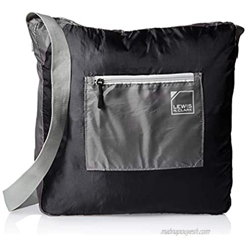 Lewis N. Clark 15” Packable Tote with Neoprene Zip Pouch Black/Gray One Size