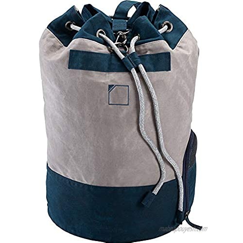 Lewis N. Clark Weather Resistant Waxed Canvas Sling Bag  Gray/Royal Blue  One Size